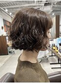 ふんわりボブ 無造作パーマ ラフウェーブ スタイルング簡単