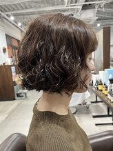 カーフ アオゾラヘアー 光の森2号店(calf AOZORA HAIR) ふんわりボブ 無造作パーマ ラフウェーブ スタイルング簡単