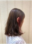 インナーカラー×ベージュブラウン