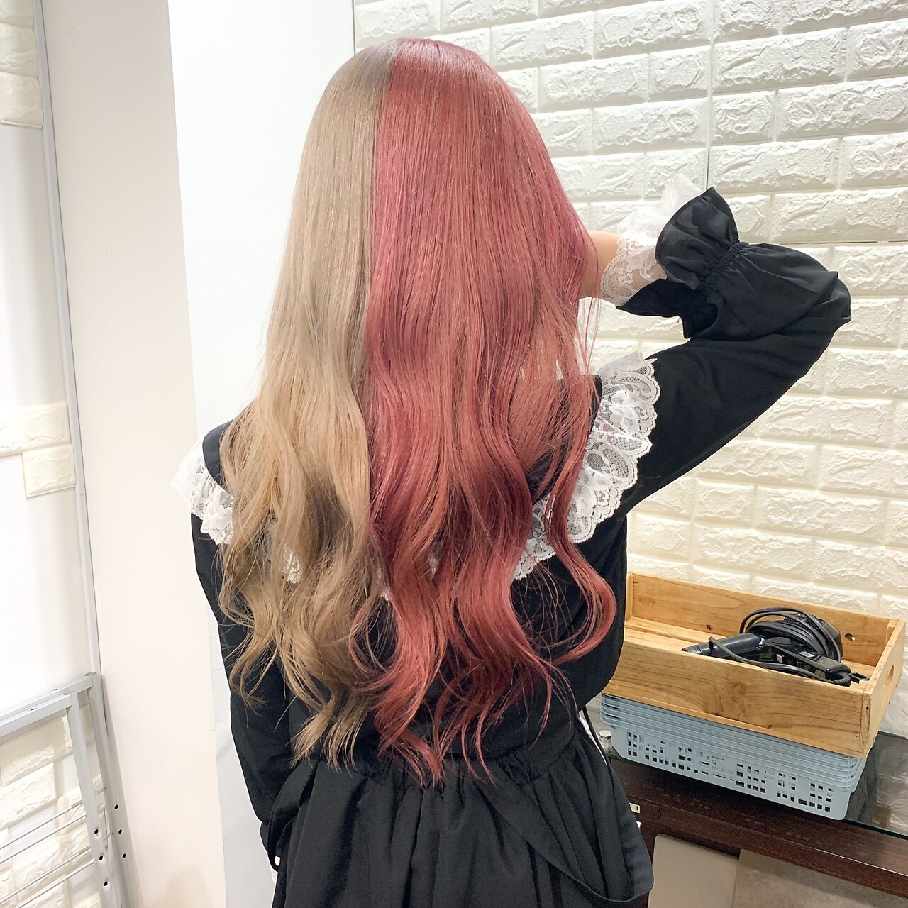 ミルクティーベージュ×ピンクアッシュ ツートーンカラー：L137939347