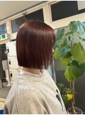 ボブ×レッドカラー