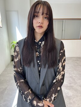 ロエム(Loem) ストレートレイヤー姫カット前髪あり20代30代