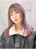 レイヤーロングベビーピンクホワイトピンク_ba494911