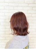 20代30代ソフトウルフ肩ラインダブルカラーピンクカラー