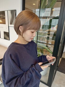 リムレス(LIMLESS) ミルクティーベージュラベンダーピンクダブルカラーブリーチ