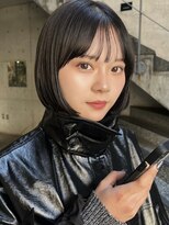 メゾンアクア 表参道(Maison ACQUA)&nbsp;＋切りっぱなしボブルフ/黒髪ネビージュ/小顔ワンレン/縮毛矯正