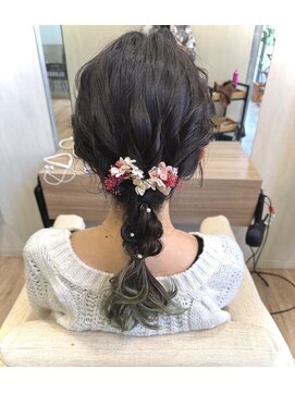 ヘアーサロン オリガミ(Origami) 華やかな編みおろしアレンジ！