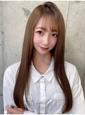 髪質改善トリートメントで叶う美髪ストレート　艶髪　前髪