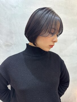 ロンドポレール 北千住(Lond polaire) ミニボブレイヤー/レイヤーカット/ダークアッシュ/顔周り