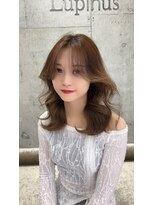 ロンドルピナス 小倉(Lond Lupinus)&nbsp;ミディアムヘア暗めカラー/デザインカラー/フェイスフレーミング