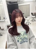 ブリーチなしダブルカラーワインレッド