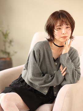 シェール(cher) くびれボブ/顔まわりレイヤー/マロンブラウン