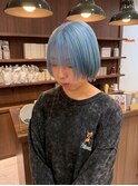 スカイブルーベージュ/ダブルカラー/ケアブリーチ/髪質改善/万代