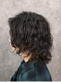 メンズロングレイヤースパイラルパーマ