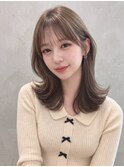 髪質改善*韓国風ミディアムヘア外ハネグレージュ*【Zina郡山】