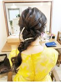 結婚式サイド編みおろし【ブライダルヘアメイク　立川/立川南】