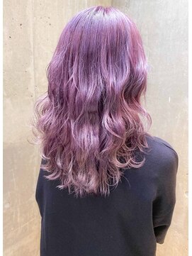 デイズ(days) ピンクバイオレットカラーロングデザインカラー無造作カール