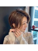 【Lond佐野】小顔マニッシュショート大人ボブアッシュブラウン