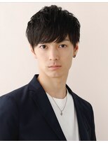 パウダー(powder)&nbsp;ツーブロックマッシュ　黒髪　束感ショート　韓国