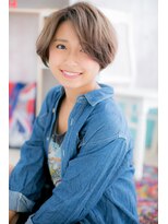 アシンメトリー無造作感ダークアッシュ大人ボブショートb1