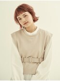 ボブ/カーキグレージュ/マッシュショート/大人かわいい[新宿駅]