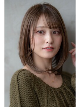 ケアリー 武蔵小杉(Carelly) 大人かわいい前髪セシルカットココアブラウンフリンジウェーブ