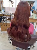 ロングヘア/韓国スタイル/レッドカラー/髪質改善/韓国風