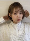 黒髪/グレーベージュ/レイヤーロング/前髪パーマ/銀座