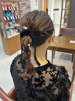アメイジングヘアー 千歳店(AMAZING HAIR)&nbsp;編み下ろしポニーテール/結婚式/お呼ばれ/ヘアセット/20代30代