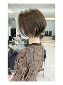 大人可愛い小顔ひし形クビレ丸み20代30代40代大人ショート(蘭)