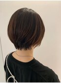 大人ガーリー チョコレート プリカール 小顔 丸みショートボブ