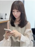 小顔レイヤーカット×ナチュラルグレージュ30代40代50代