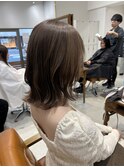 魅力倍増カールセミディシアーカラーダークアッシュショートヘア