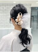 成人式ヘア振袖着付けリボンアレンジ早朝予約K20241102