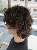 波巻きパーマスパイラルパーマウルフ