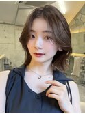 韓国ヘアグレージュカラーブリーチ無し髪質改善イヤリングカラー