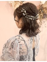 サロン ド ユーア(salon de yuua) 中区大手町美容院 ミディアムヘア ハーフアップ