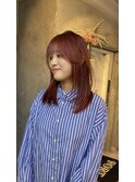 髪質改善ブリーチ　ピンクブラウン