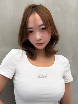 ロンドルーチェ 心斎橋(Lond luce) 小顔ボブ×ハイトーン×オリーブグレー[心斎橋/髪質改善]