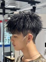 オーシャントーキョー 神戸(OCEAN TOKYO KOBE) 刈り上げショートマッシュアップバングブルーブラック