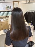 艶髪　エステストレート　縮毛矯正ロング　髪質改善ストレート