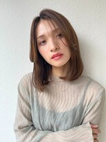 カバーヘア ブリス 戸田公園西口店(COVER HAIR bliss)&nbsp;内巻きミディアムボブ×ココアベージュ/髪質改善p戸田公園