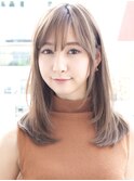 シースルーバング抜け感ハイライトブルージュシャギープチウルフ