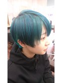 ターコイズ×ローライト/Wブリーチ/ケアブリーチ/佐世保日野