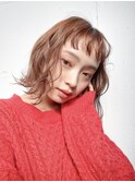 外はねウェーブボブ＊透け感ベージュカラー　【momoko】