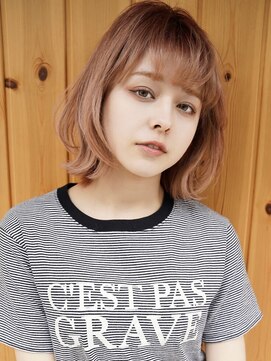 ブゾン(buZon) 【buZon ブゾン】ピンクベージュ×レイヤーボブ