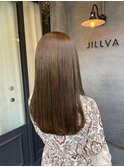 シンプルストレート大人ミディナチュラルレッドブラウン立川