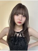 秋カラー アッシュブラウン ケアブリーチ