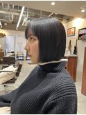【Lookat】20代30代40代 ボブ 切りっぱなし スクエアボブ