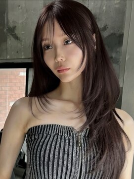 サイン 表参道(SIGN) 韓国ヘアーハッシュカットレイヤーカットグレージュブリーチ無し